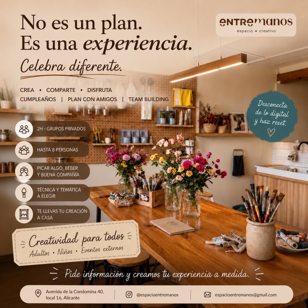 TALLERES  -  No es un plan. Es una experiencia. Celebra diferente.