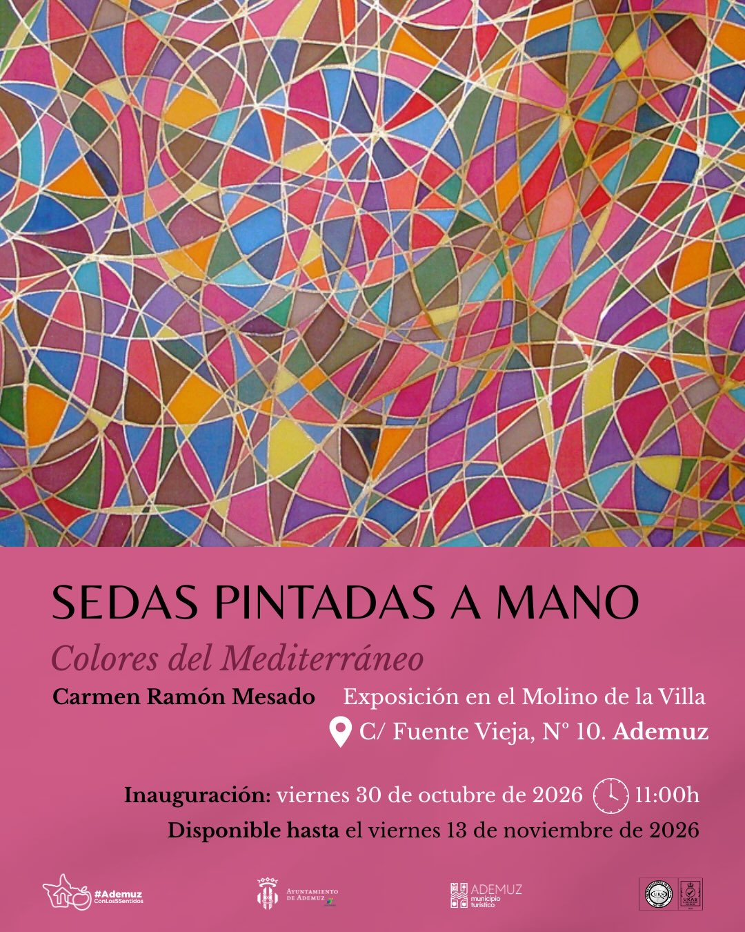 Sedas pintadas a mano Colores del Mediterráneo