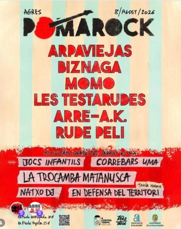 XII EDICIÓ POMAROCK  - MOMO - ARPAVIEJAS - BIZNAGA - RUDE PELI - ARRE A.K. - LES TESTARUDES