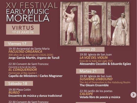 XV FESTIVAL EARLY MUSIC - TALLERES -  MUSICA ANTIGUA