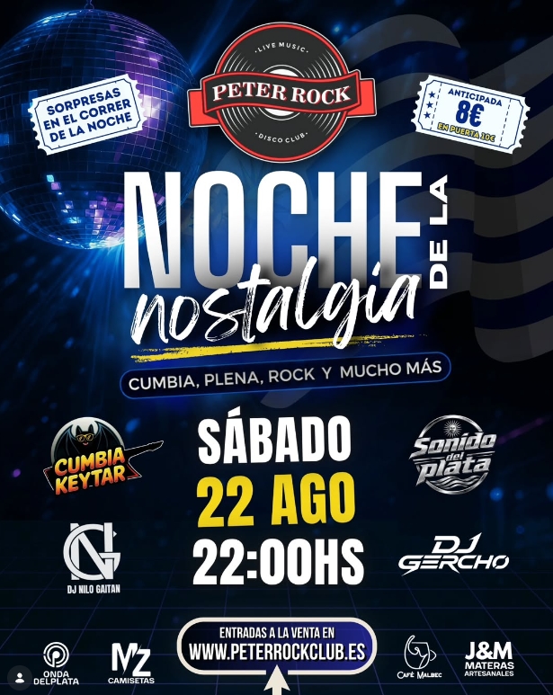 FIESTA NOCHE NOSTALGICA - PETER ROCK  DISCO CLUB
