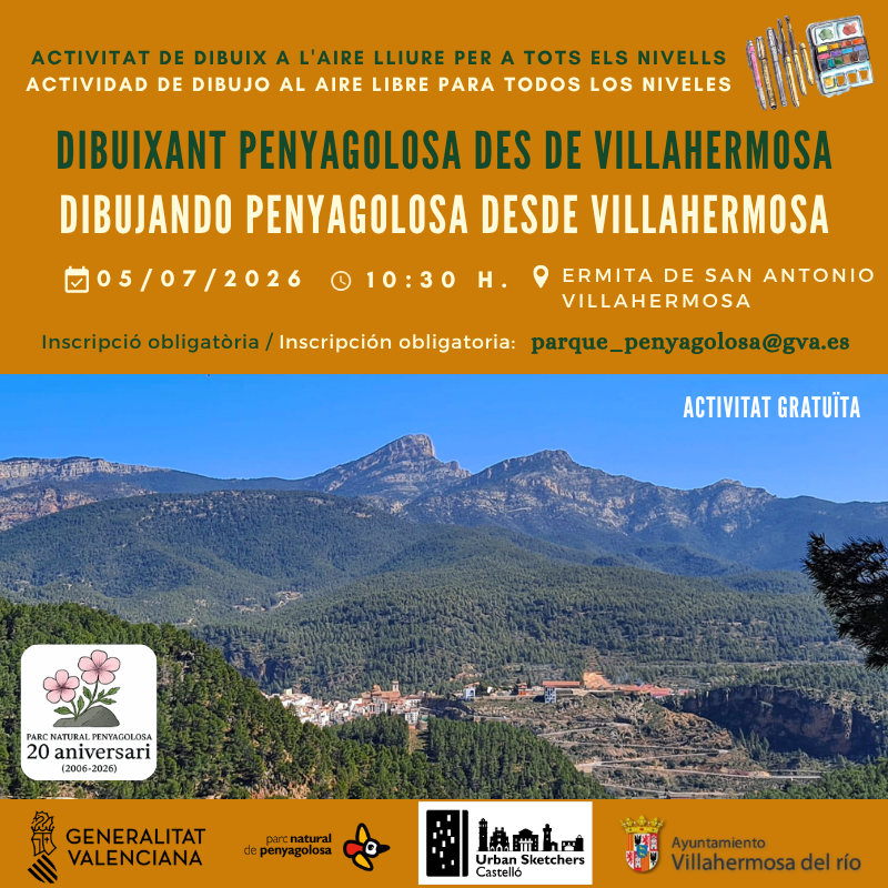 Actividad de dibujo al aire libre para todos los niveles "Dibujando Penyagolosa desde Villahermosa"