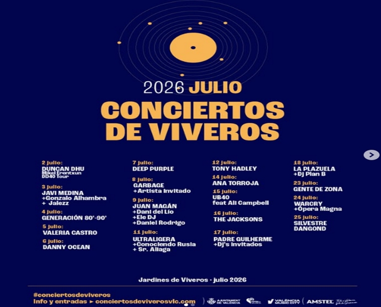 CONCIERTOS JARDINES  VIVEROS - JULIO