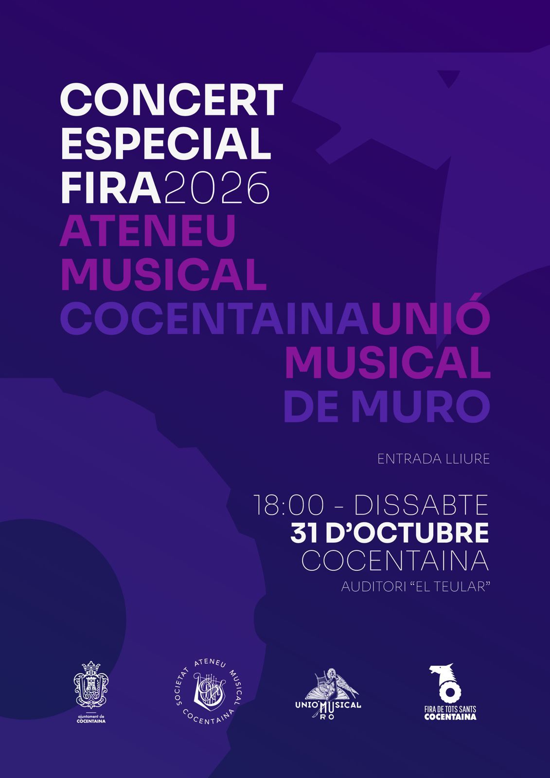 CONCERT ESPECIAL FIRA - ATENEU MUSICAL COCENTAINA / UNIO MUSICAL DE MURO