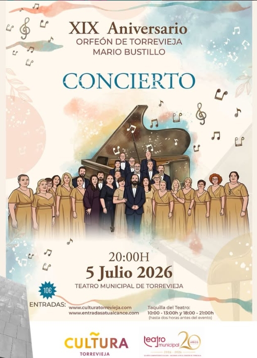 CONCIERTO CORAL - XIX ANIVERSARIO ORFEON DE TORREVIEJA MARIA BUSTILLO