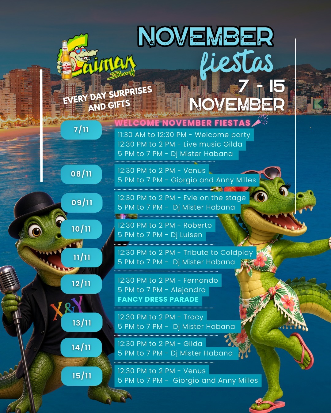 CAIMAN BENIDORM - NOVEMBER FIESTAS
