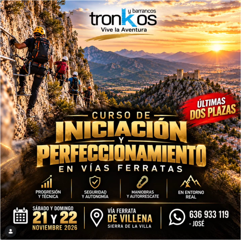 CURSO DE INICIACIÓN Y PERFECCIONAMIENTO EN VÍAS FERRATAS