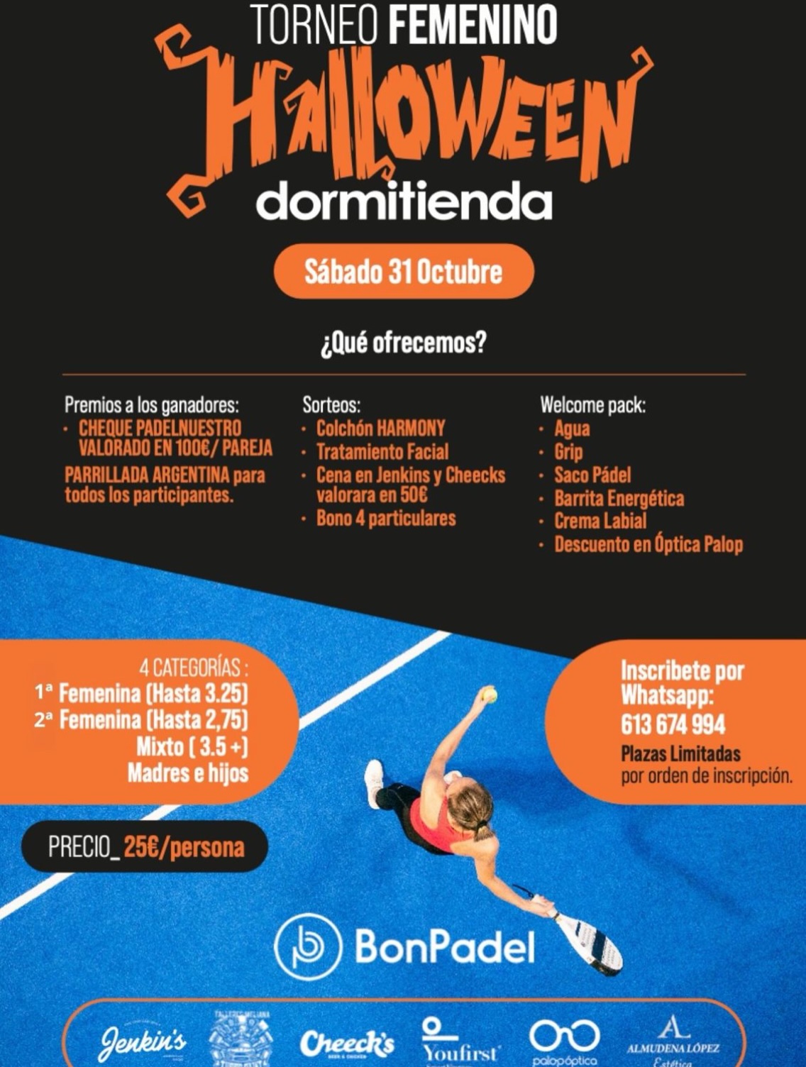 Torneo PADEL Femenino Halloween Dormitienda